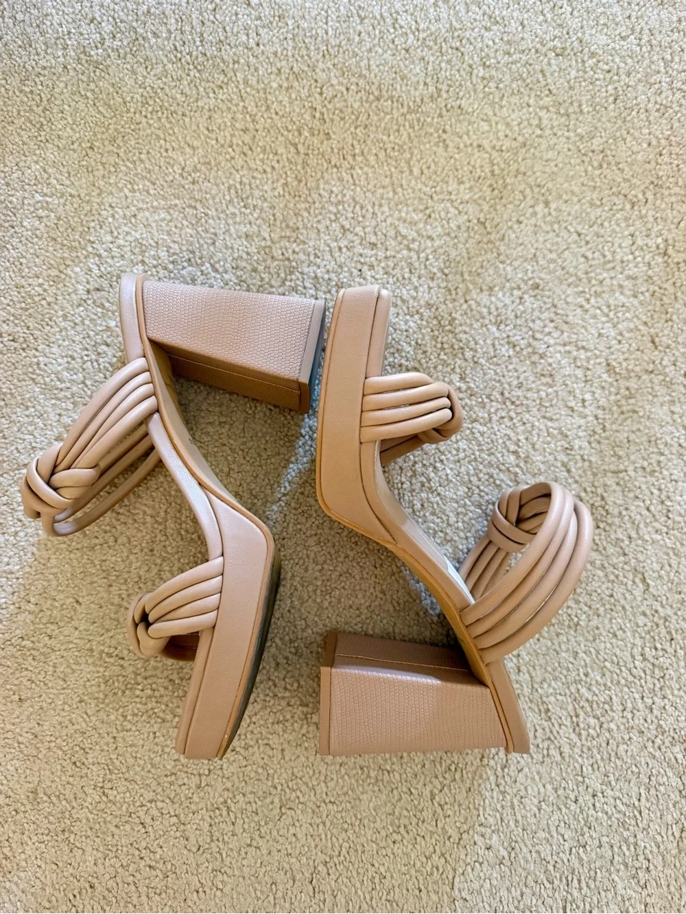 Dolce Vita Tan Knotted Double-Strap Slide Mules